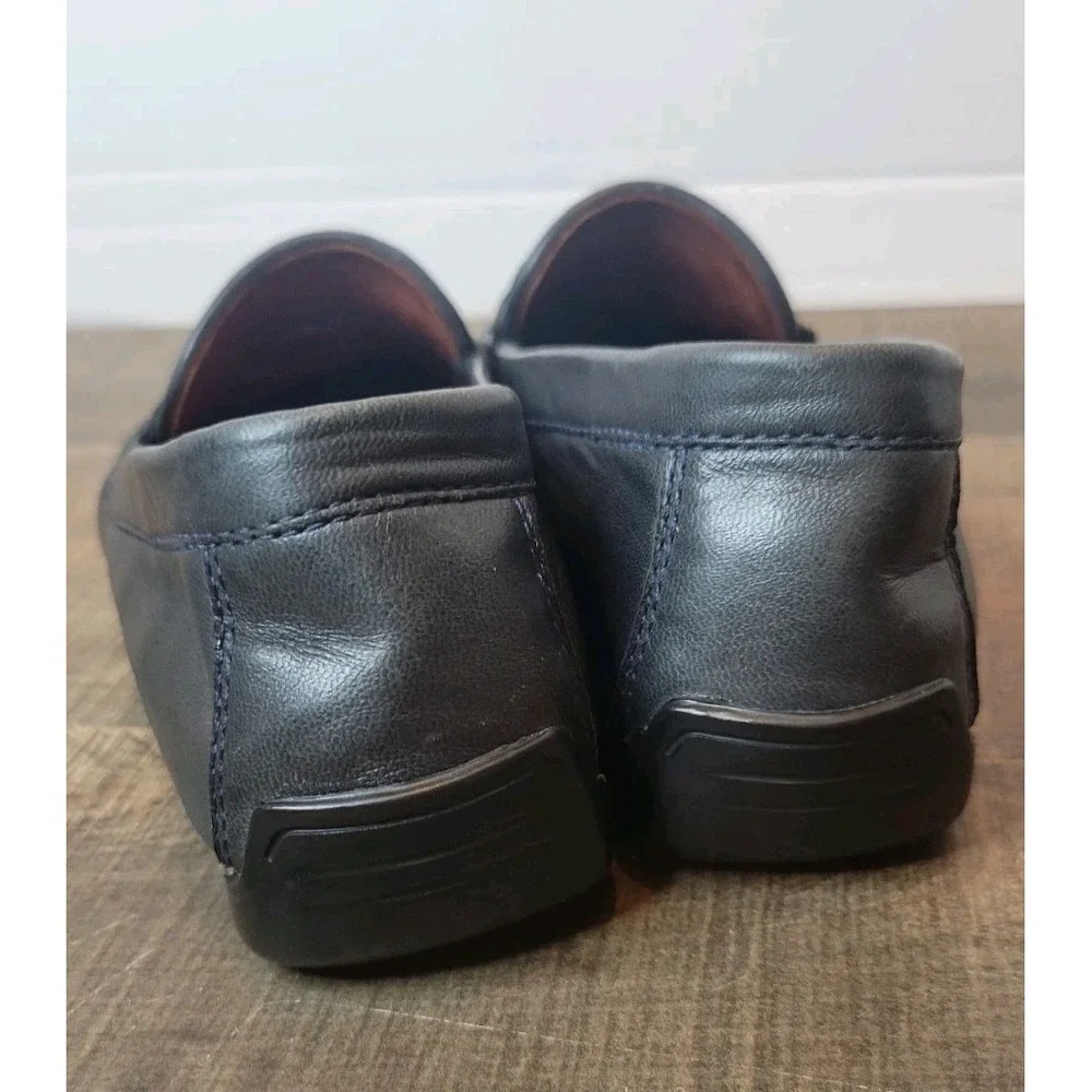 ROBERT ZUR MENS SHOES BLACK 7.5 Leather‎ Woven Loafers Slip On Driving Luxury